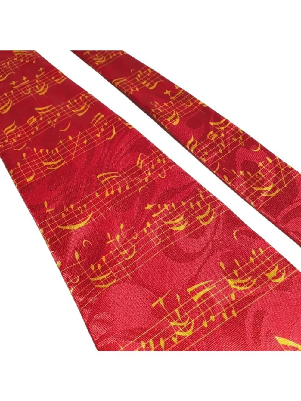 Steven Harris Red Yellow Music Note Silk Tie Teacher Orchestra Choir Gift